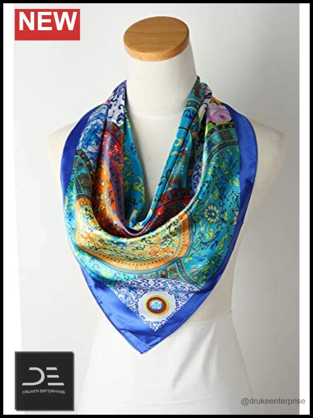 35x35 Satin Square Scarf, Silk-Feel Hair Wrap, Large Bandana, Neck Scarf &